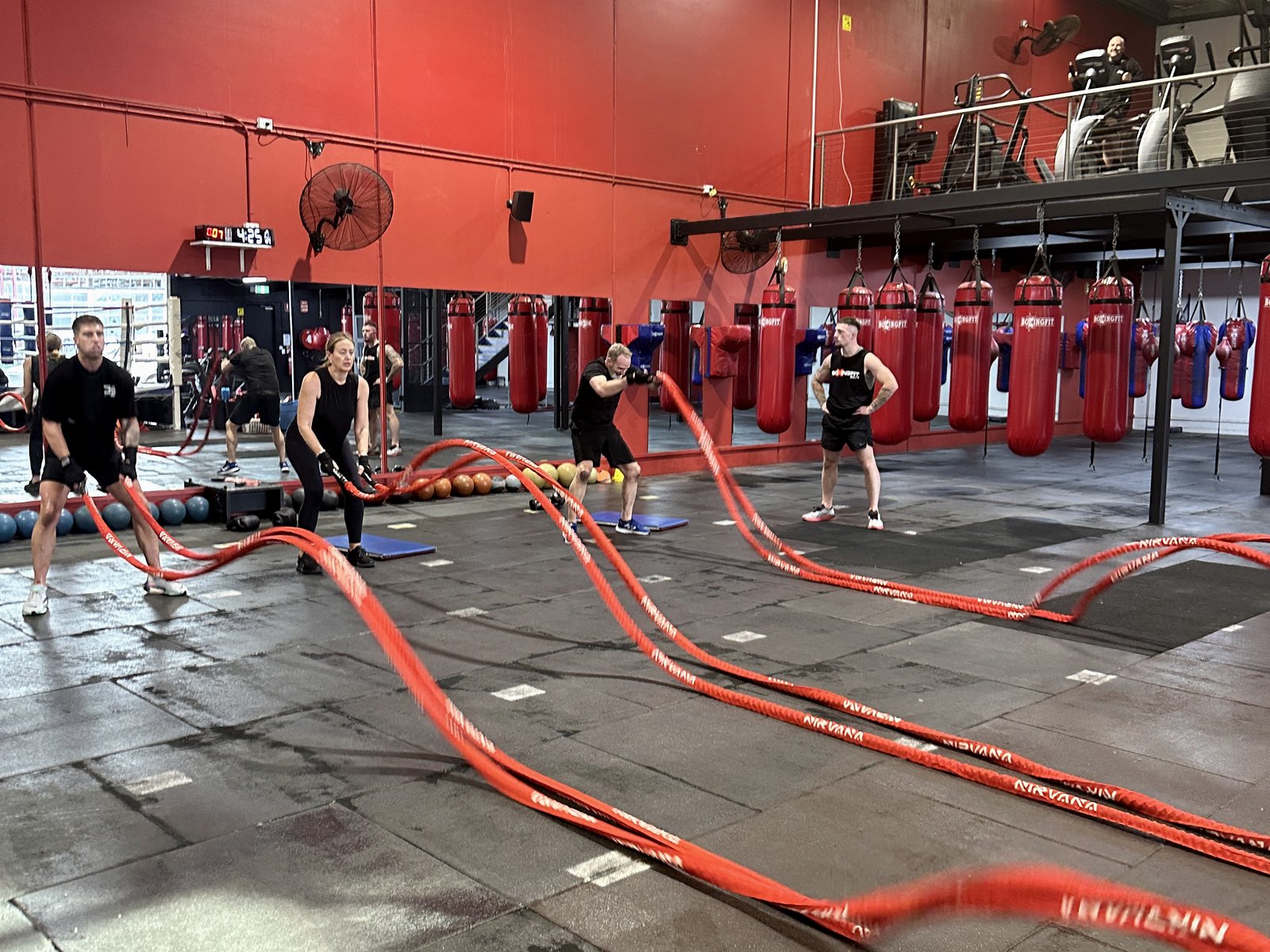 Battle ropes conditioning class